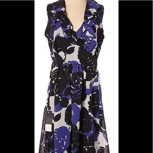 Trulli fully lined purple, black and white dress.